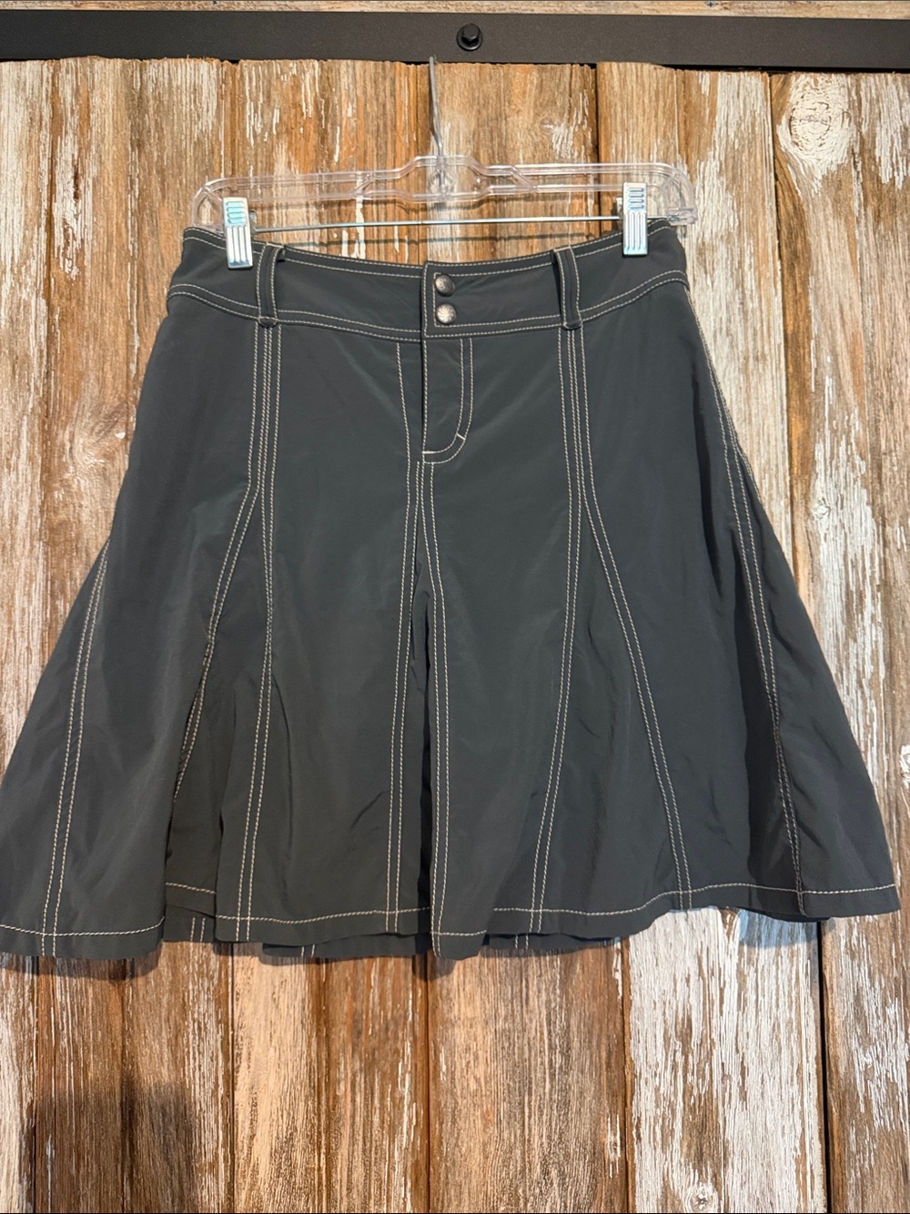 Athleta Whatever Black A-Line Skort with White Contrast Stitching